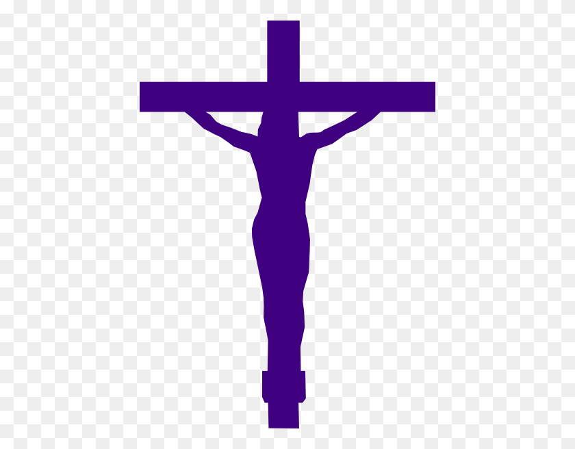 432x596 Jesucristo En La Cruz Púrpura Clipart - Jesucristo Png