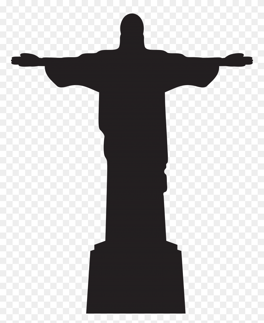 6443x8000 Статуя Иисуса Христа Силуэт Png Галерея Клип - Религиозный Пасхальный Клипарт
