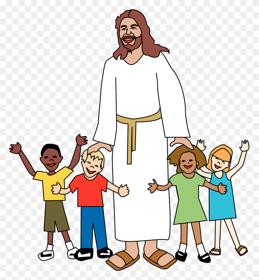 2550x2779 Jesus Loves You Clipart Of With Child Winging - David Clipart
