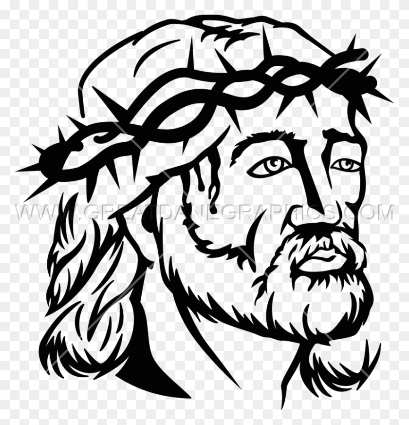 825x859 Obra De Arte Lista Para La Producción De Jesús Para La Impresión De Camisetas - Clipart De Cara De Jesús
