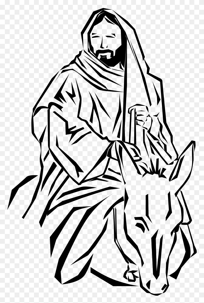 2175x3300 Jesus Riding On A Donkey Clipart - Maypole Clipart