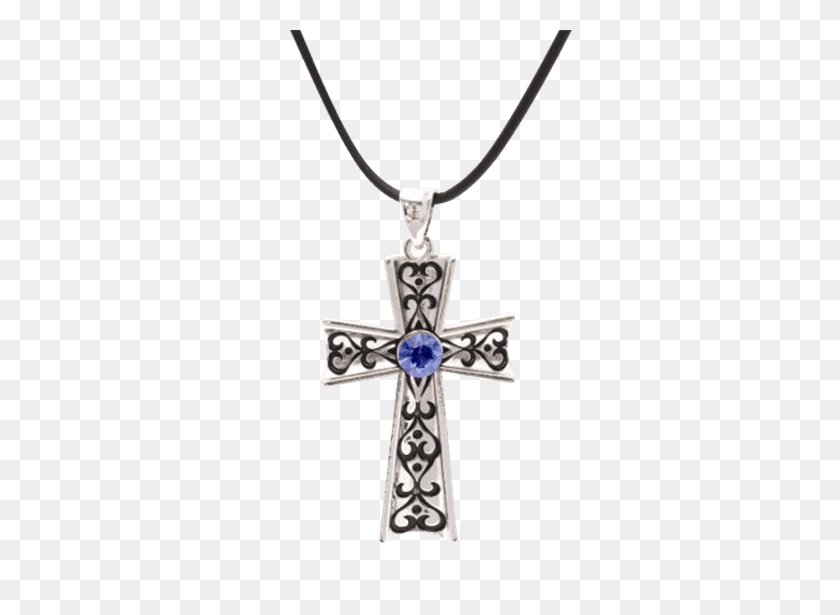 555x555 Jeweled Cross Necklace - Cross Necklace PNG