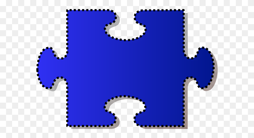 600x397 Imágenes Prediseñadas De Recorte De Pieza De Rompecabezas Azul De Jigsaw - Clipart De Recorte