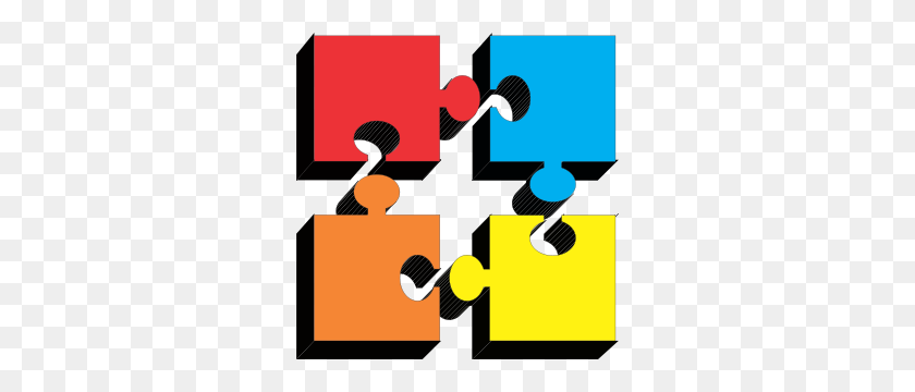 296x300 Jigsaw Clipart - Crossword Puzzle Clipart