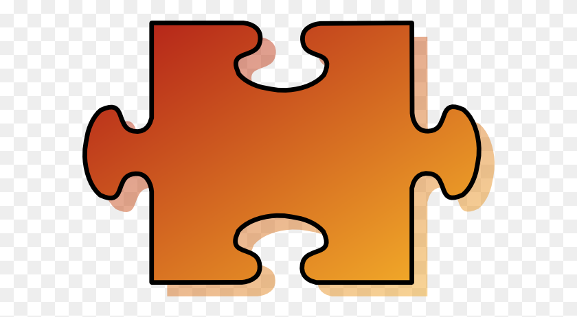 600x402 Jigsaw Orange Puzzle Piece Clip Art - Puzzle Clipart