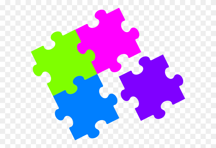 600x515 Jigsaw Puzzle Color Clipart - Jigsaw Png