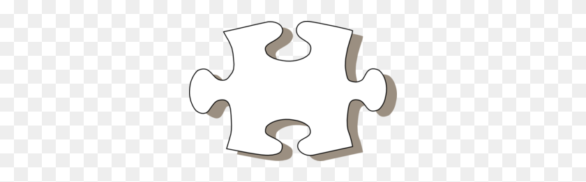 298x201 Jigsaw White Puzzle Piece Clip Art - Puzzle Clipart Black And White
