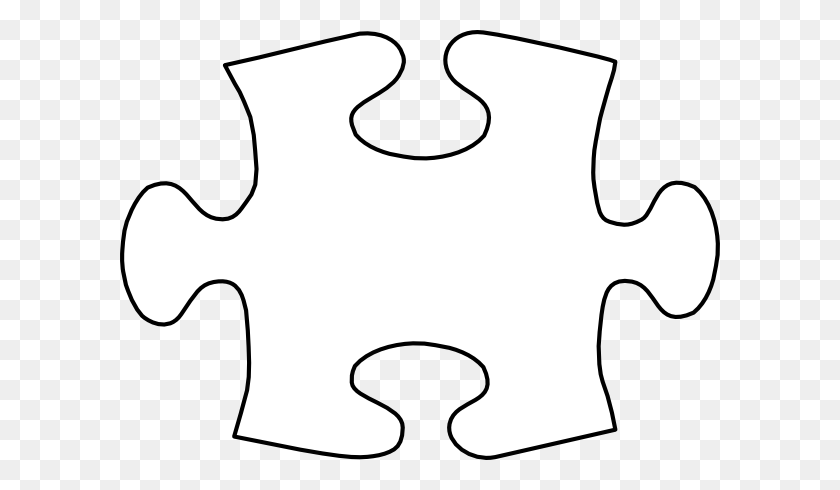 600x430 Jigsaw White Puzzle Piece Large Clip Art - Puzzle Pieces Clipart Black And White