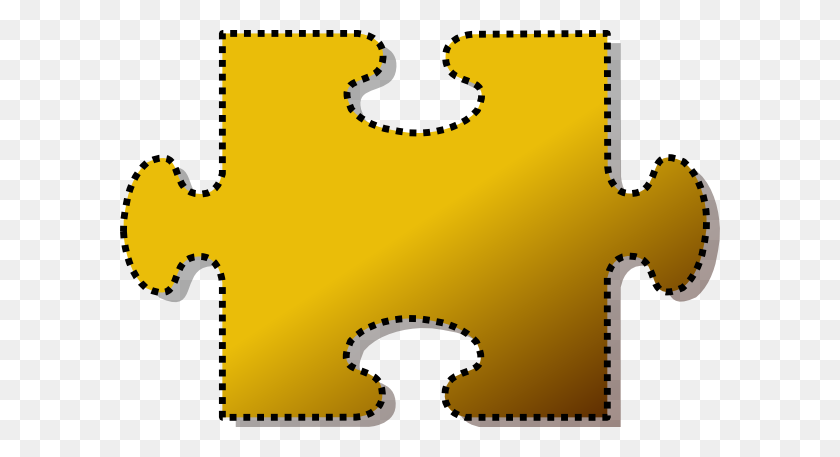600x397 Jigsaw Yellow Puzzle Piece Cutout Clip Art - Cut Out Clipart