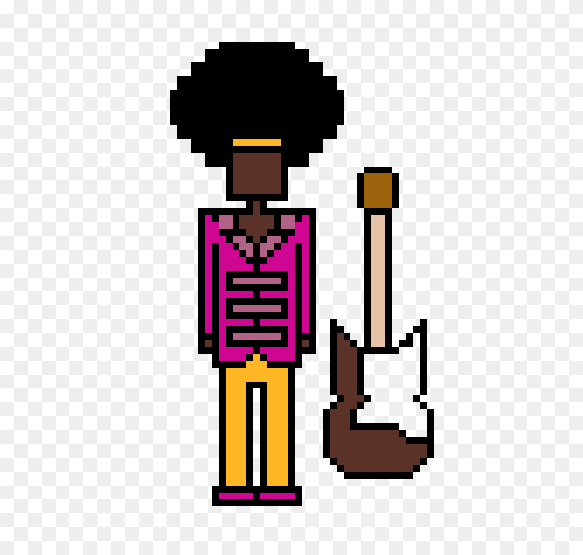 670x740 Jimi Hendrix Pixel Art Maker - Jimi Hendrix Png
