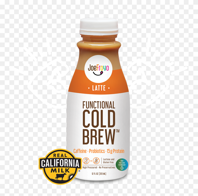 776x771 Joefroyo Latte Functional Cold Brew Orange Bottle White Iced - Iced Coffee PNG