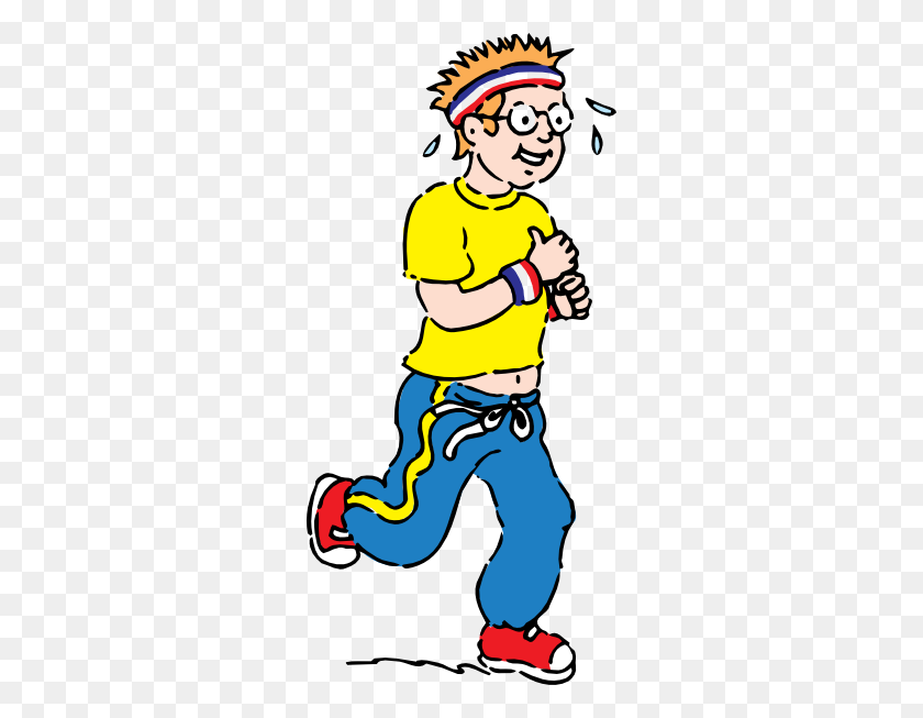282x593 Jogging Boy Clip Art - Teenage Boy Clipart