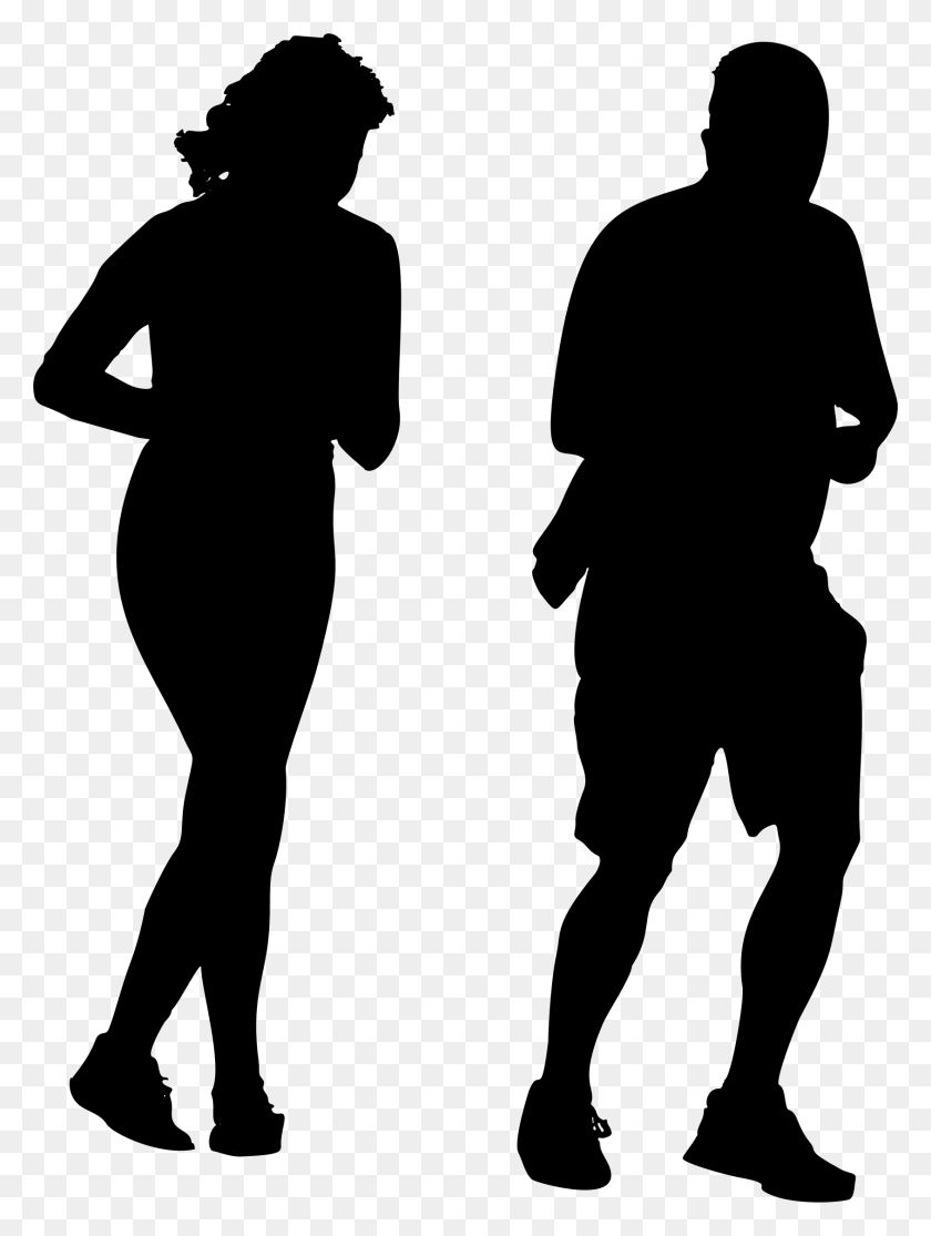 1688x2284 Jogging Couple Silhouette Icons Png - Couple Silhouette PNG