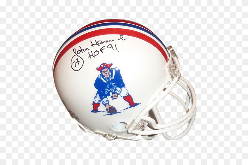 500x500 John Hannah Autographed New England Patriots - Patriots Helmet PNG