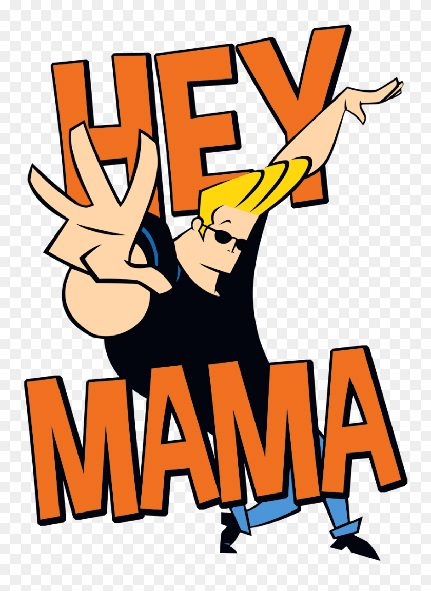 850x1191 Camiseta Johnny Bravo Hey Mama Juniors - Johnny Bravo Png