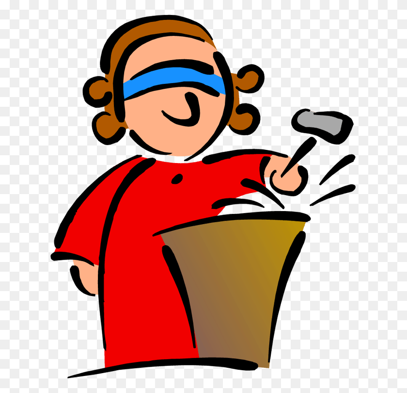 633x750 Judge Female With Blindfold Standing After Hammering Gavel Png - Blindfold PNG