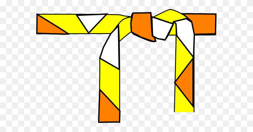 600x378 Judo Belt Orange, White, Yellow Clip Art - Judo Clipart