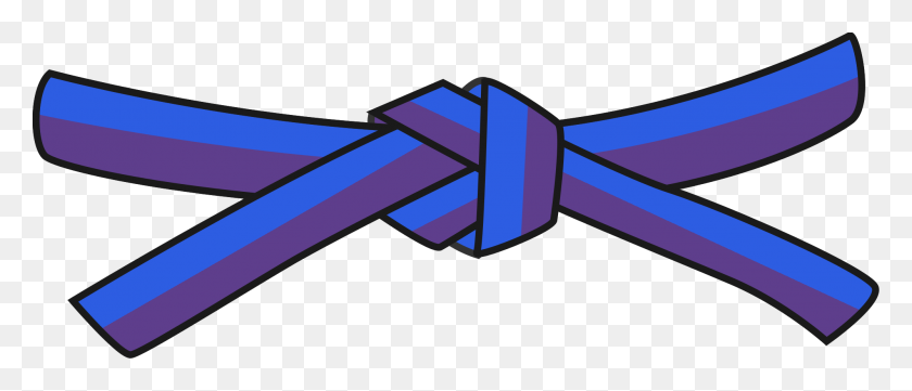 2000x772 Judo Blue Purple Belt - Superfluous Clipart