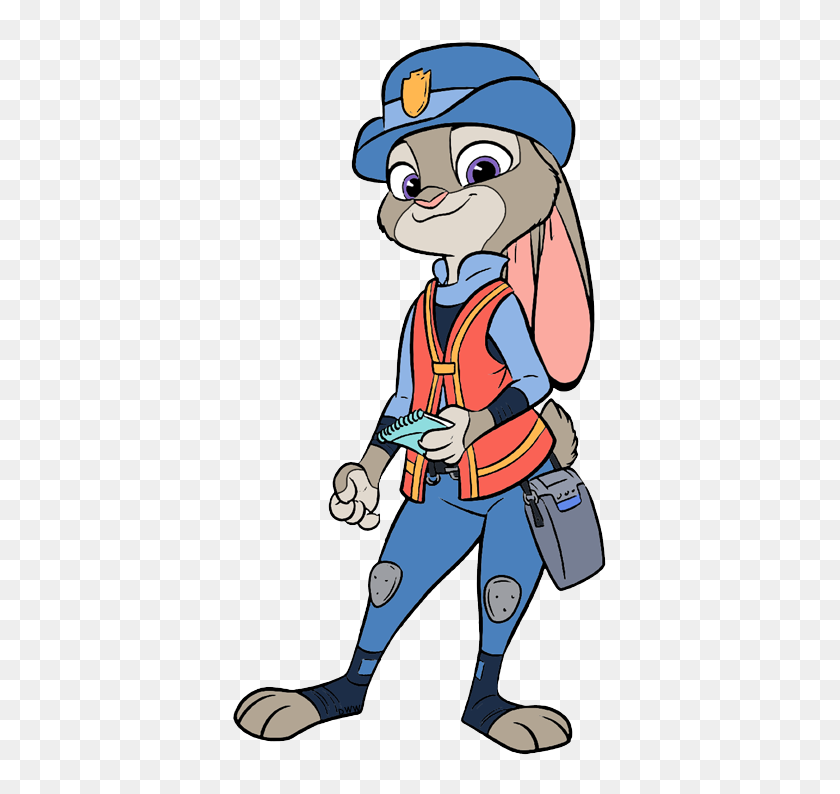 400x734 Judy Hopps As A Metermaid Cop Officer Zootopia - Nick Wilde Clipart