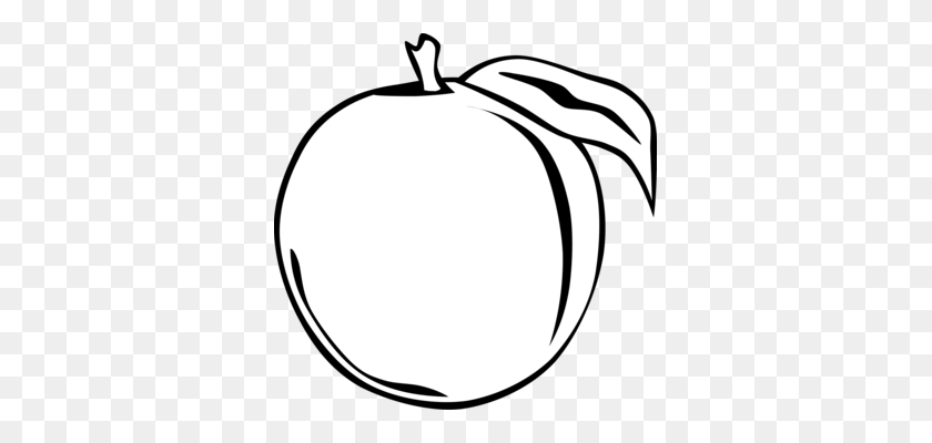 345x340 Juice Peach Drawing Line Art Black And White - Mario Clipart Black And White