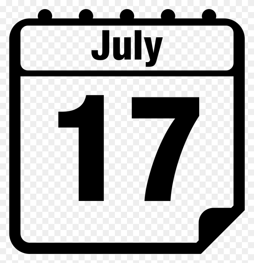 944x980 July Calendar - Calendar PNG