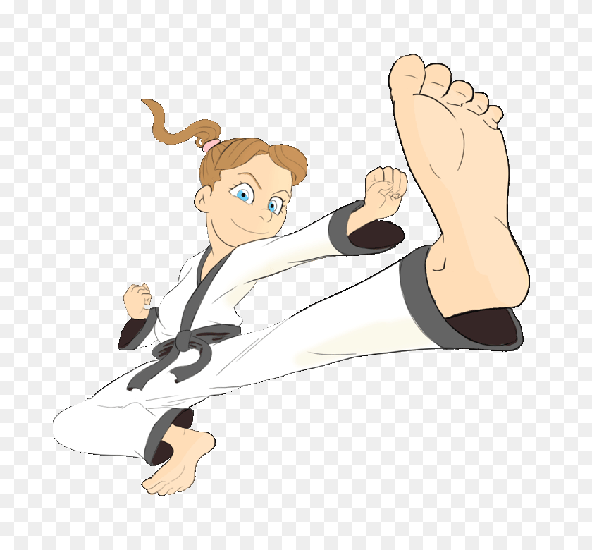 720x720 Jump Change - Karate Girl Clip Art