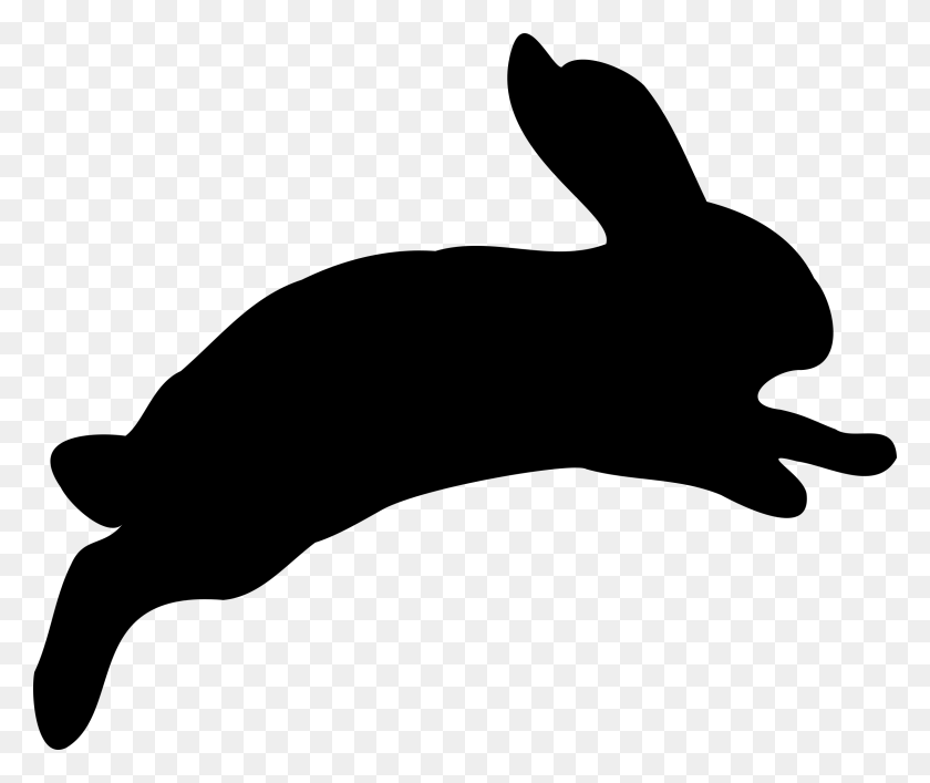 2400x1992 Прыгающий Кролик Клипарт Картинки - Кролик Черно-Белый Клипарт
