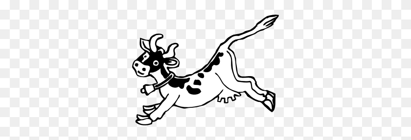 300x227 Jumping Cow Clip Art - Cow Clipart Black And White