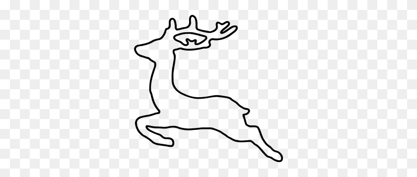 300x297 Jumping Deer Silhouette - Reindeer Clipart Free