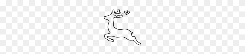 128x128 Jumping Deer Silhouette Clipart - Deer Silhouette PNG