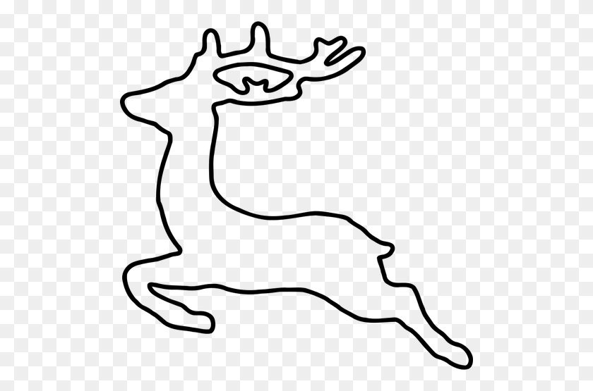 500x495 Jumping Deer Silhouette Vector Drawing - Jumping Deer Clipart