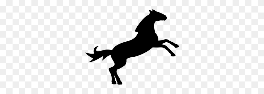 300x240 Jumping Horse Clip Art Silhouette - Unicorn Clipart Black And White