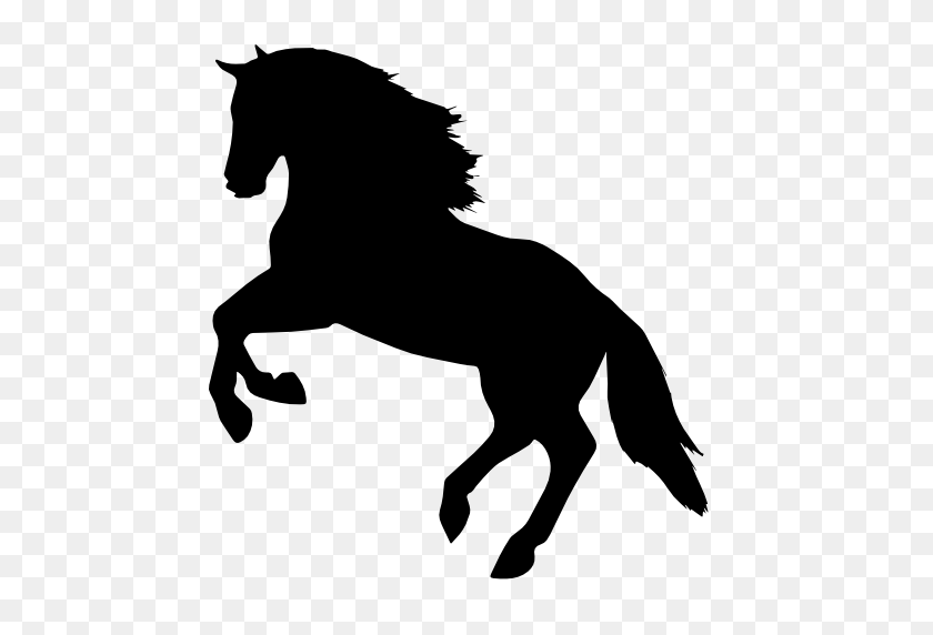 512x512 Jumping Horse Silhouette Facing Left Side View Free Vector Icons - Mustang Head Clipart