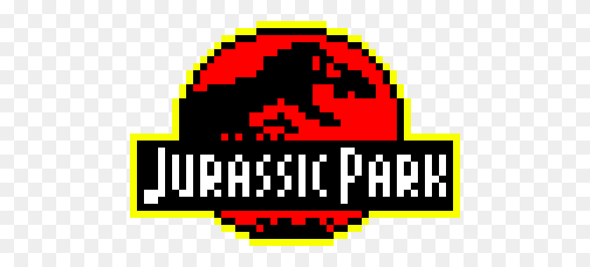 490x320 Jurassic Park Pixel Art Maker - Parque Jurásico Png