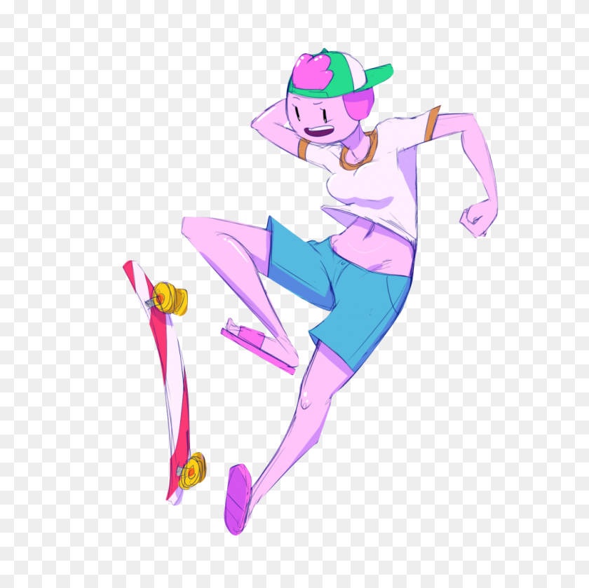 1000x1000 Just A Princess On A Skateboard Adventure Time Know Your Meme - Princess Bubblegum PNG