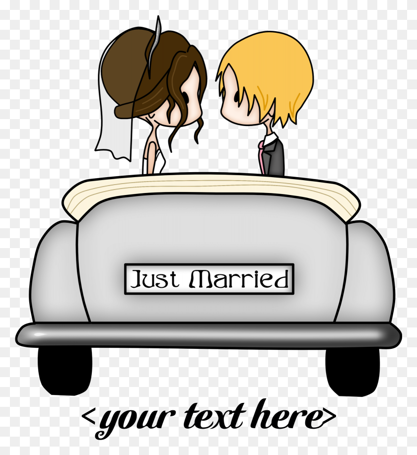 1559x1714 Just Married Car Png Clipart - Just Married Car Clipart