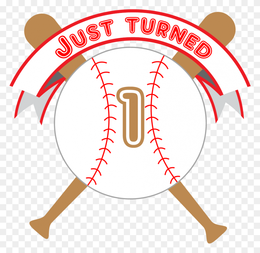 923x897 Just Turned Baseball Sleeve - First Birthday Clipart