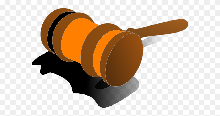 600x382 Justice Gavel Color Orange Clip Art - Orange Color Clipart