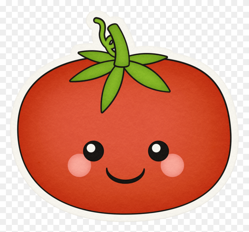 800x743 Kaagard Veggiegarden Tomato Face Наклейка Рецепт Записки - Книга Рецептов Клипарт