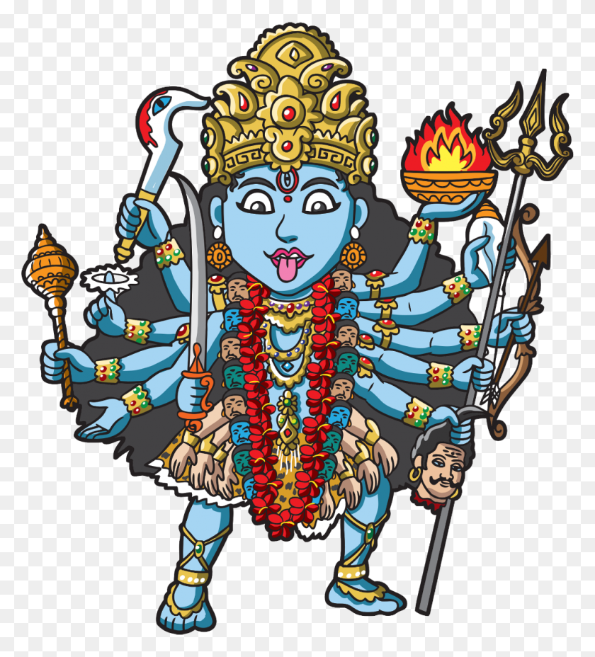 1000x1114 Kali Shiva Hinduism Devi Clip Art - Hindu Clipart