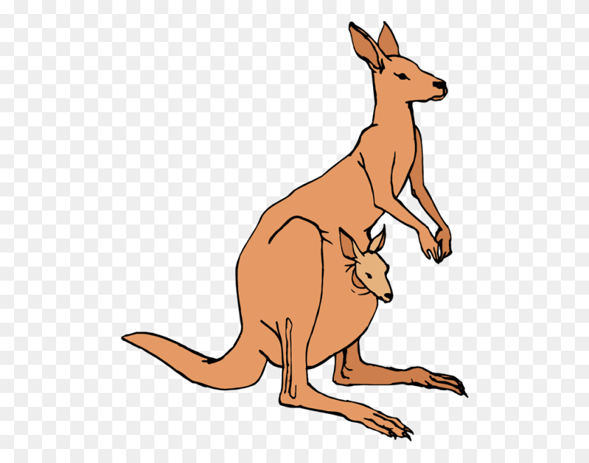 496x600 Kangaroo Clip Art - Wallaby Clipart