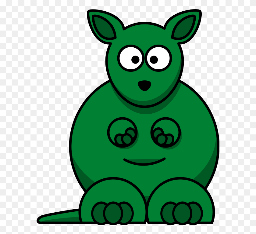 600x706 Kangaroo Clipart Green - Baby Kangaroo Clipart