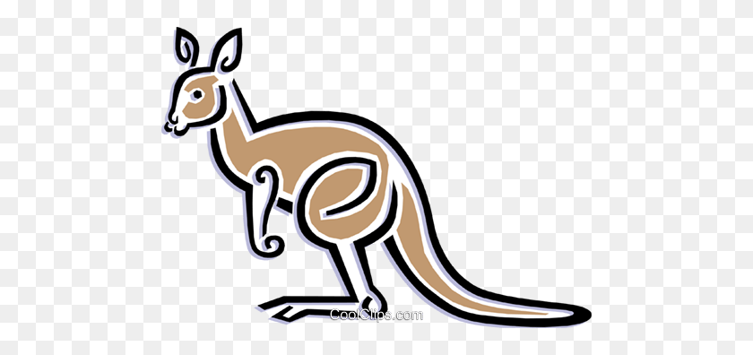 480x336 Kangaroo Royalty Free Vector Clip Art Illustration - Wallaby Clipart