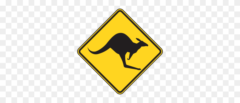 300x300 Kangaroo Sign Clip Art - Wallaby Clipart