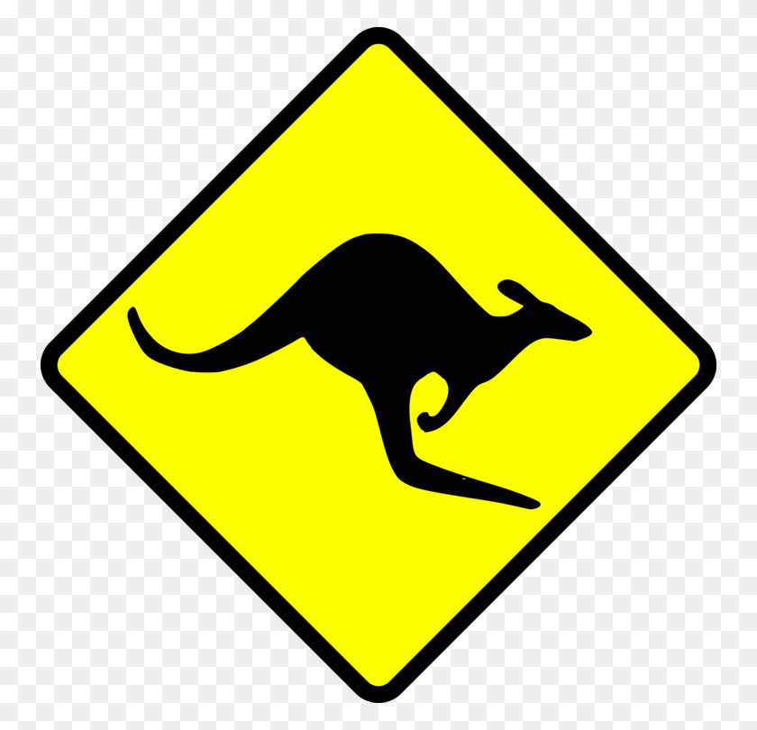 750x750 Kangaroo Warning Sign Traffic Sign Gift - Kangaroo Clipart