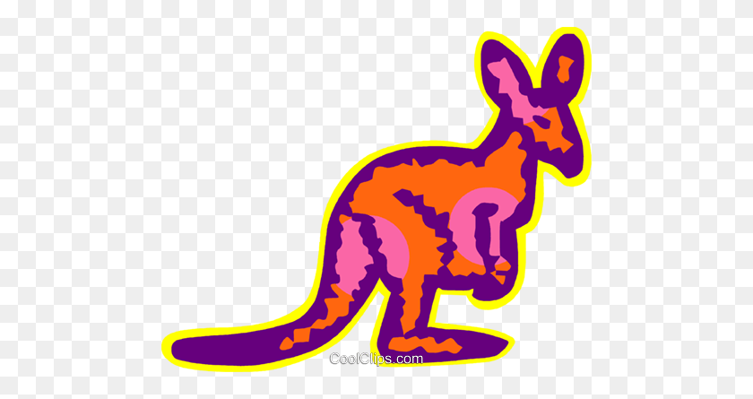 480x385 Kangaroos Royalty Free Vector Clip Art Illustration - Kangaroo Clipart