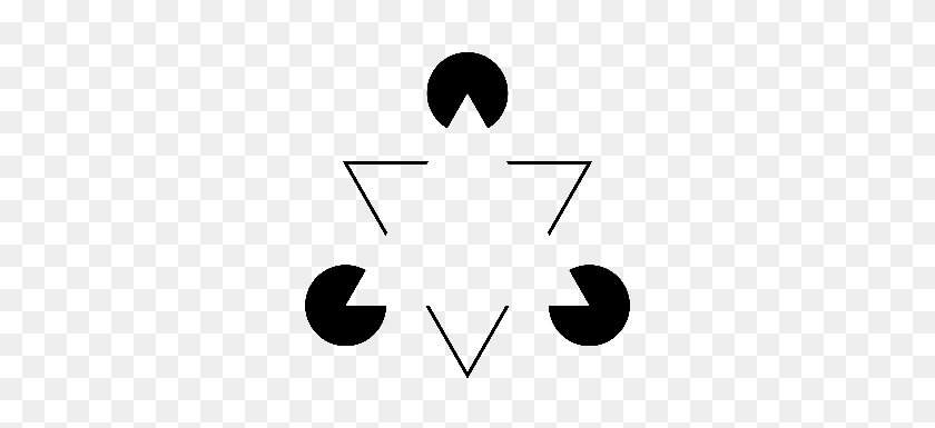 304x325 Kanizsa Triangle - White Triangle PNG