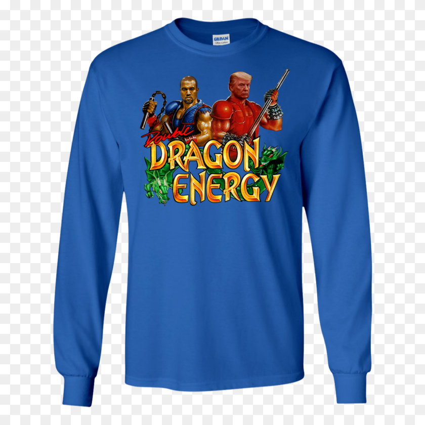 1155x1155 Kanye West Donald Trump Double Dragon Energy Long T Shirt - Kanye West PNG