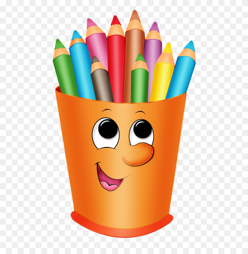 516x800 Karandashi,ruchki Colored Pencils, Clip Art And School - School Supplies Clipart