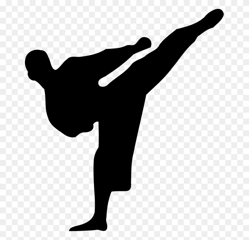 671x750 Karate Martial Arts Taekwondo Silhouette Kick - Tkd Clipart